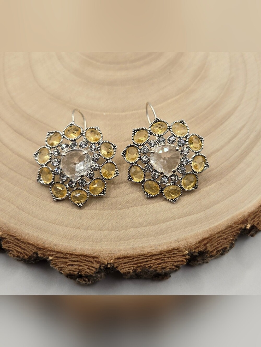 ✨ Vintage Monet Crystal Statement Earrings ✨